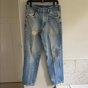 Carhartt Light Blue Distressed Men's Work Jeans Sz 32x30 Work Utility Grunge